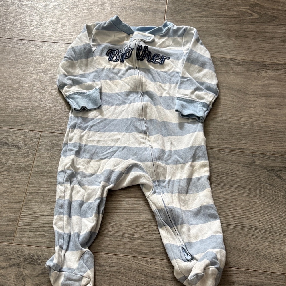 Striped Blue and White Kids One Piece